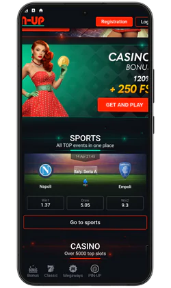 Скриншот интерфейса Pin-Up 1